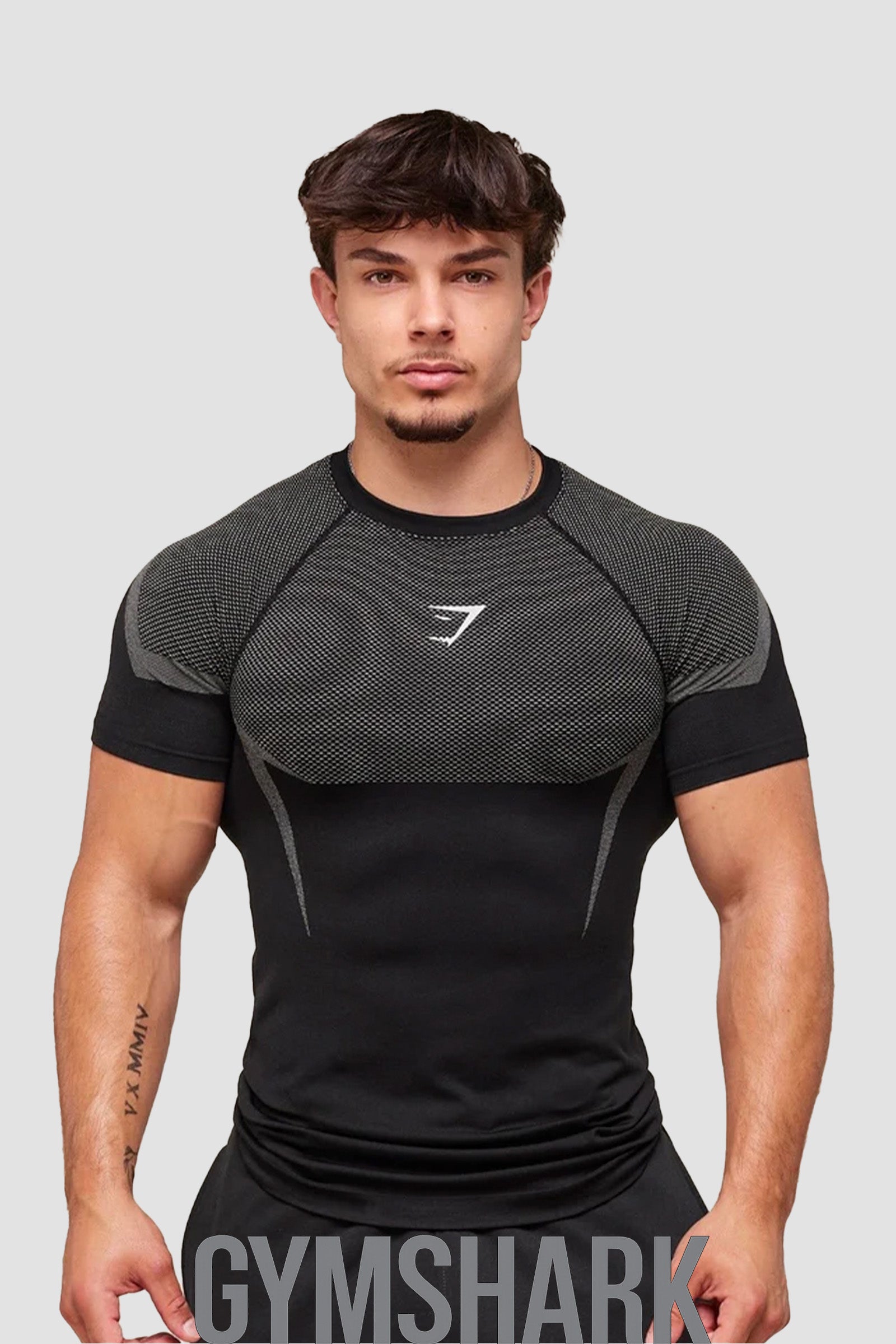 Playera compresión GYMSHARK Onix V5 Negro